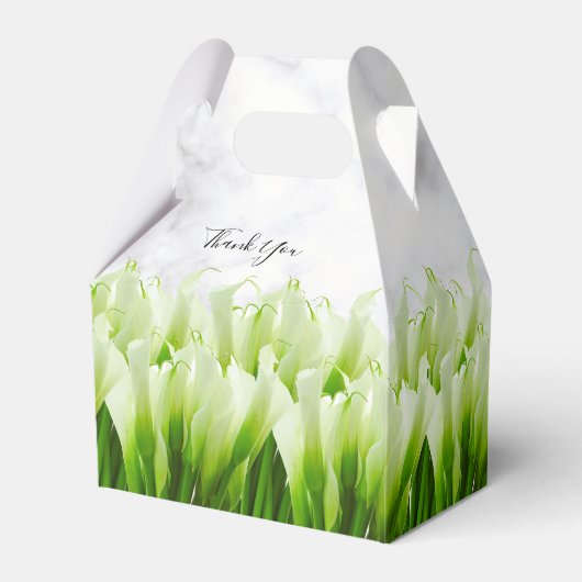 White Calla Lily Florals Wedding Favor Box Bedankdoosjes (Achterkant)