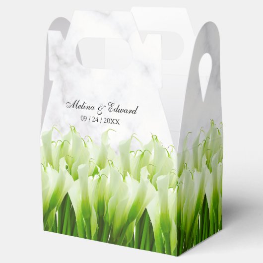 White Calla Lily Florals Wedding Favor Box Bedankdoosjes (Geopend)