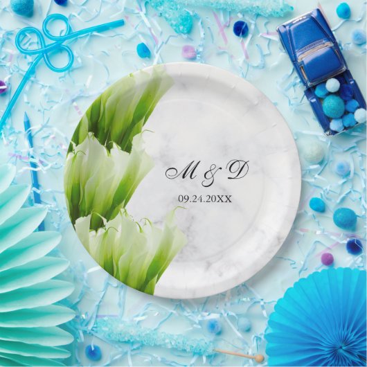 White Calla Lily Florals Wedding Paper Bord (Feest)