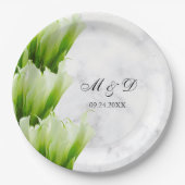 White Calla Lily Florals Wedding Paper Bord (Voorkant)