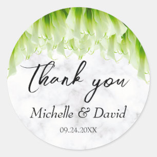 White Calla Lily Florals Wedding Ronde Sticker
