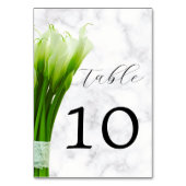 White Calla Lily Florals Wedding Table Number Kaart (Voorkant)