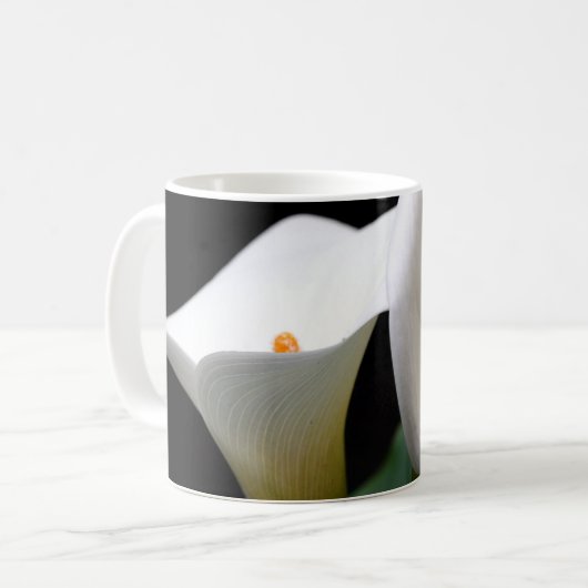 White Calla Lily Flower Coffee Mok (Voorkant links)