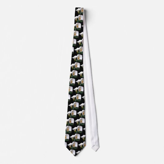 White Calla Lily Flower Mannen Necktie Stropdas (Voorkant)