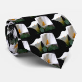 White Calla Lily Flower Mannen Necktie Stropdas (Opgerold)