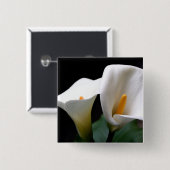White Calla Lily Flower Square Pin Vierkante Button 5,1 Cm (Voorkant /achterkant)