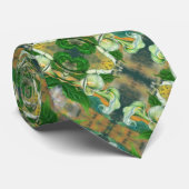 White Calla Lily Flowers Stropdas Green (Opgerold)