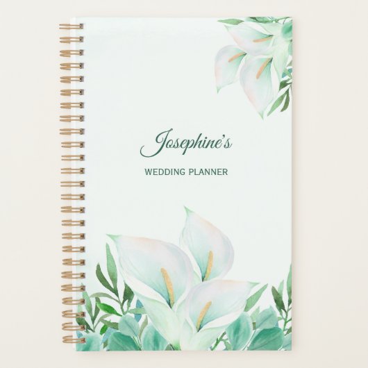 White Calla Lily gepersonaliseerd Planner (Voorkant)