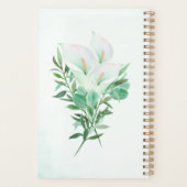 White Calla Lily gepersonaliseerd Planner (Achterkant)