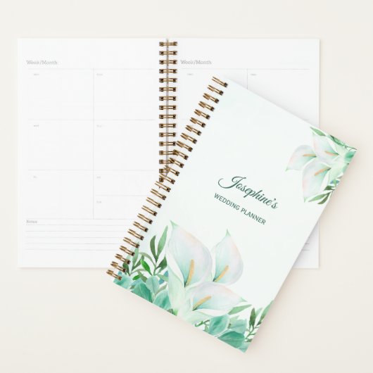 White Calla Lily gepersonaliseerd Planner (Display)