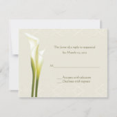 White Calla Lily Reply cards RSVP Kaartje (Voorkant)