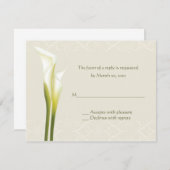 White Calla Lily Reply cards RSVP Kaartje (Voorkant / Achterkant)