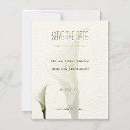 White Calla Lily Save the Date Aankondiging