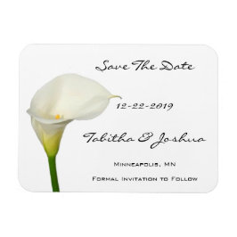 White Calla Lily Save the Date Magnet Magneet
