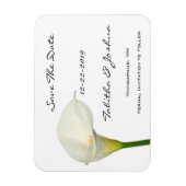 White Calla Lily Save the Date Magnet Magneet (Verticaal)