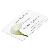 White Calla Lily Save the Date Magnet Magneet (Linkerzijde)