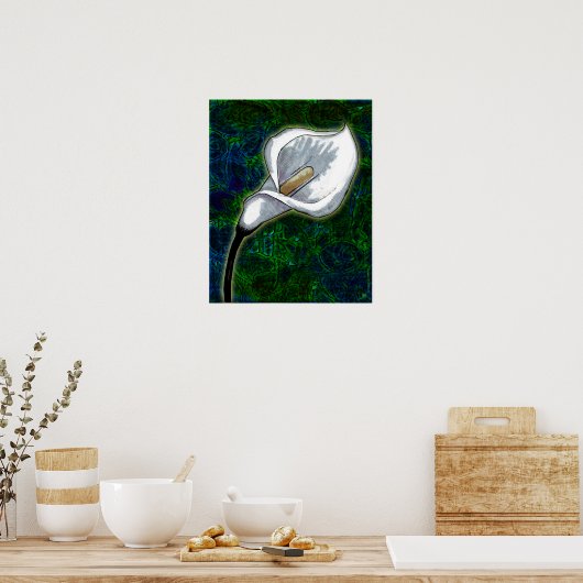 White Calla Lily (Semi-Gloss-Poster) Poster (Keuken)