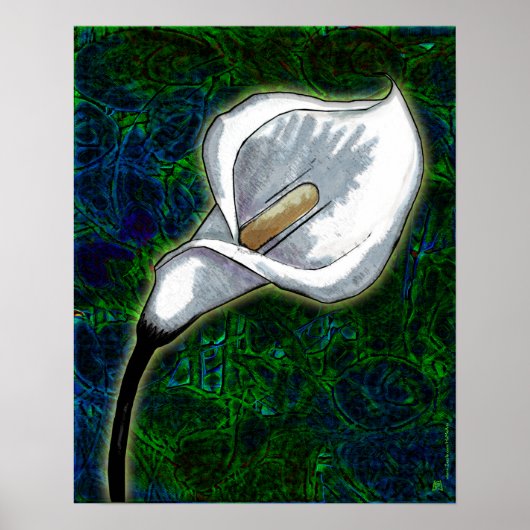 White Calla Lily (Semi-Gloss-Poster) Poster (Voorkant)