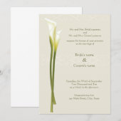 White Calla Lily Wedding Invitation Kaart (Voorkant / Achterkant)