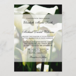 White Calla Lily Wedding Kaart