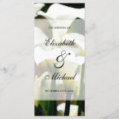 White Calla Lily Wedding Programma Programmakaart (Voorkant)
