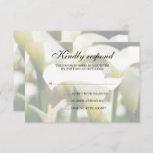 White Calla Lily Wedding Response Card RSVP Kaartje (Voorkant / Achterkant)