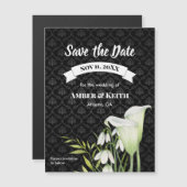 White Calla Snowdrops Weddenschap Save the Date (Voorkant / Achterkant)