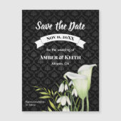 White Calla Snowdrops Weddenschap Save the Date (Voorkant)
