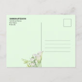 White Calla Snowdrops Weddenschap Save the Date Aankondigingskaart (Achterkant)