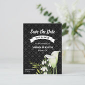 White Calla Snowdrops Weddenschap Save the Date Aankondigingskaart (Staand voorkant)