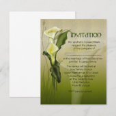 White Calla Wedding Kaart (Voorkant / Achterkant)