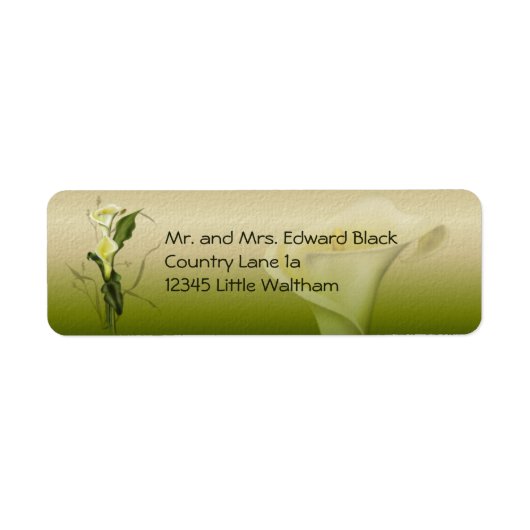 White Calla Wedding Suite Etiket (Voorkant)