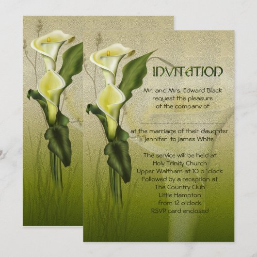 White Calla Wedding Suite Kaart (Voorkant / Achterkant)