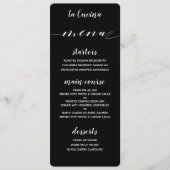 White Calligraphy Classic Black Dinner Menu (Voorkant)