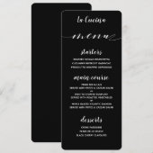 White Calligraphy Classic Black Dinner Menu (Voorkant / Achterkant)