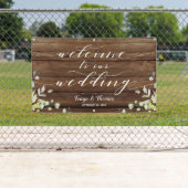 White Calligraphy Greenery Welcome to our Wedding Spandoek (Insitu)