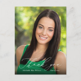 White Calligraphy Photo Afstuderen Hartelijk dank Briefkaart