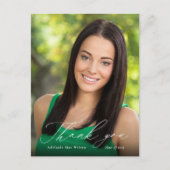 White Calligraphy Photo Afstuderen Hartelijk dank Briefkaart (Voorkant)