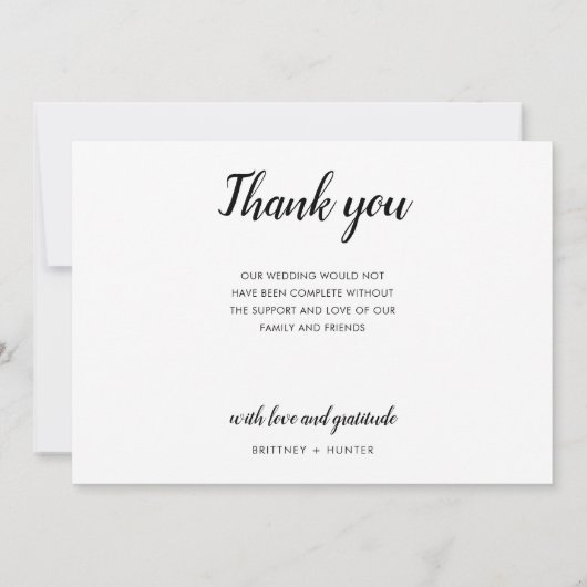 White Calligraphy Script Photo Collage Bedankkaart (Achterkant)