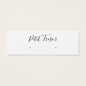 White Calligraphy Script  Stud Earring Display Mini Visitekaartjes (Voorkant)