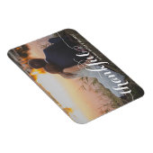 White Calligraphy Script Thankful Photo Wedding Magneet (Rechterzijde)