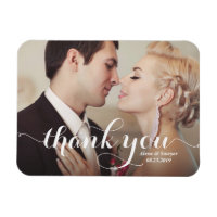 White Calligraphy Script Weddenschap Bedankt Foto