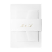 White Calligraphy Wedding Invitation Belly Uitnodigingen Wikkel (Voorkant Voorbeeld)