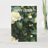 White Camellia Easter Feestdagen Kaart (Voorkant)