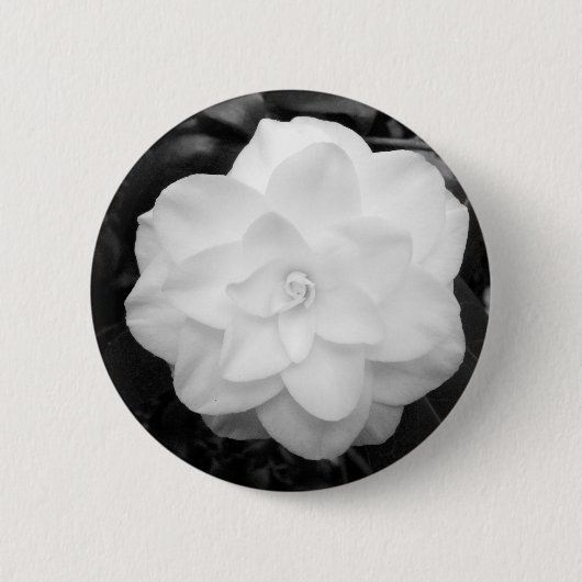 White Camellia Ronde Button 5,7 Cm (Voorkant)