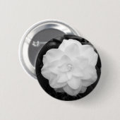 White Camellia Ronde Button 5,7 Cm (Voorkant /achterkant)