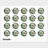 White Camellia Ronde Sticker (Vel)