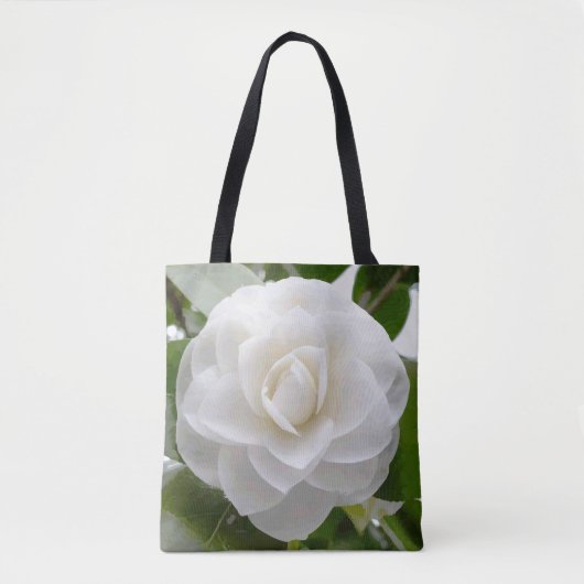 White Camellia Waterverf Fine Floral Tote Bag (Voorkant)