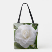 White Camellia Waterverf Fine Floral Tote Bag (Achterkant)