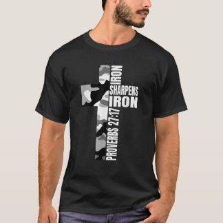 White Camo Iron Sharpens Iron Christelijk Verse Oo T-shirt